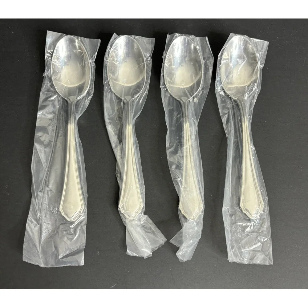 4 Reed & Barton Canter Place Oval Soup Spoons Stainless Flatware 7 1/8